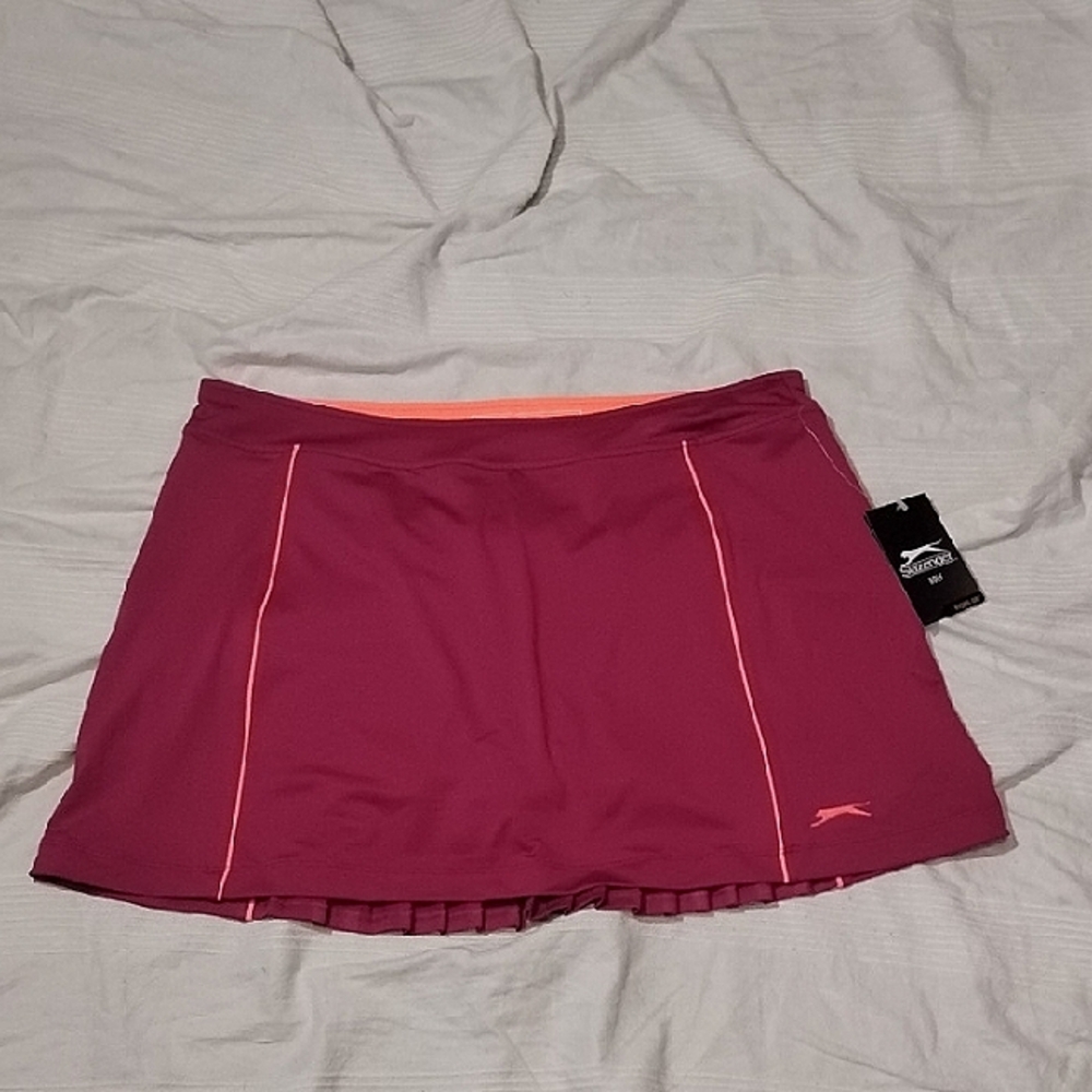 nwt slazenger 'solar eclipse' pleated tech skort womens l tennis golf skirt